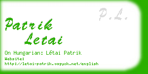 patrik letai business card